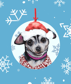 Chihuahua - Black - Hippie Hound Studios Christmas Tree Ornament