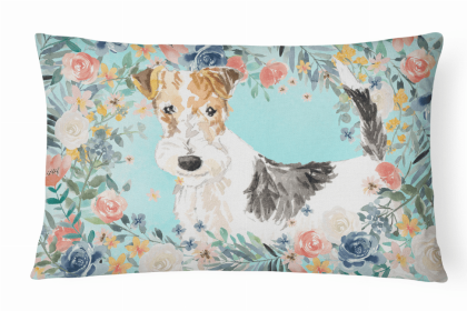 Wire Fox Terrier Spring Art Decorative Pillow