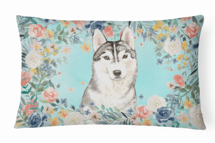 Siberian Husky Spring Art Decorative Pillow