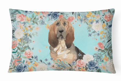 Bloodhound Spring Art Decorative Pillow