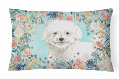 Bichon Frise Spring Art Decorative Pillow