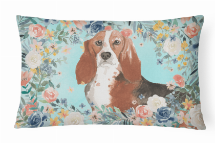 Basset Hound 1 Spring Art Decorative Pillow