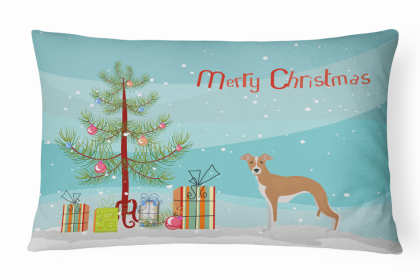 Italian Greyhound 1 - Christmas Tree Decorative Pillow Style 2
