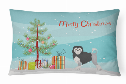 Lowchen or Little Lion Dog - Christmas Tree Decorative Pillow Style 2