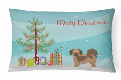 Tibetan Spaniel - Christmas Tree Decorative Pillow Style 2