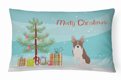 Boston Terrier 1 - Christmas Tree Decorative Pillow Style 2