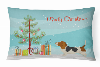 Basset Hound 1 - Christmas Tree Decorative Pillow Style 2