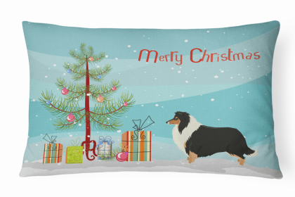 Collie 1 - Christmas Tree Decorative Pillow Style 2