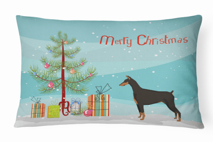 Doberman 1 - Christmas Tree Decorative Pillow Style 2