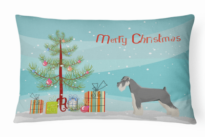 Schnauzer 1 - Christmas Tree Decorative Pillow Style 2