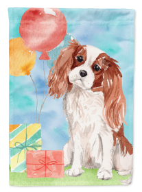 Cavalier King Charles Spaniel - Blenheim - Happy Birthday Garden Flag