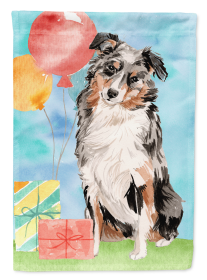 Australian Shepherd Happy Birthday Garden Flag