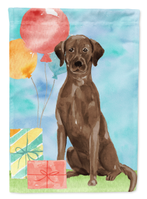 Labrador Retriever - Chocolate - Happy Birthday Garden Flag