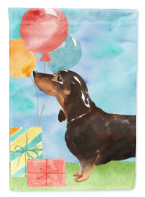 Dachshund - Black and Tan - Happy Birthday Garden Flag