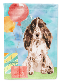 Cocker Spaniel - Chocolate - Parti - Happy Birthday Garden Flag