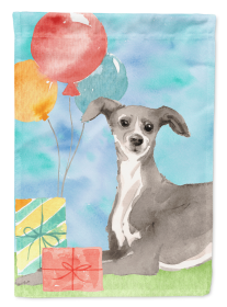 Italian Greyhound Happy Birthday Garden Flag