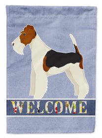 Wire Fox Terrier Welcome Garden Flag