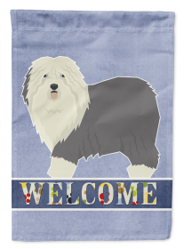 Old English Sheepdog Welcome Garden Flag