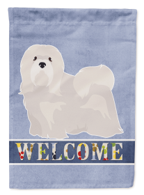 Lhasa Apso - White - Welcome Garden Flag