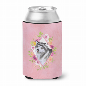 Alaskan Malamute Style #1 Pink Flowers Can Hugger