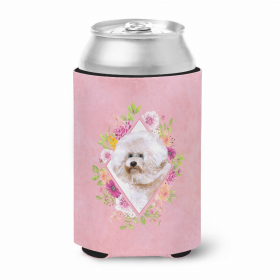 Bichon Frise #1 Flowers Pink Can Hugger