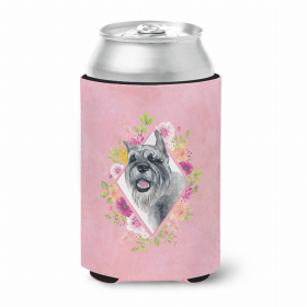 Schnauzer Pink Flowers Can Hugger