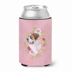 Saint Bernard #1 Pink Flowers Can Hugger