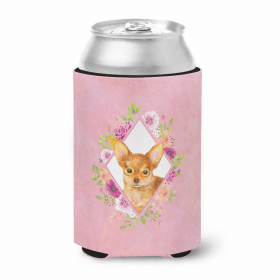 Russian Toy Terrier Pink Flowers Can Hugger