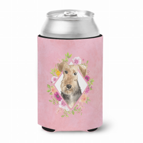 Airedale Terrier Pink Flowers Can Hugger