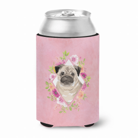 Pug - Fawn Style #2 - Pink Flowers Can Hugger
