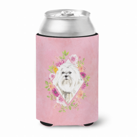 Maltese Style #2 Pink Flowers Can Hugger