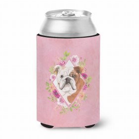Bulldog Style #2 Pink Flowers Can Hugger