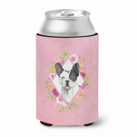 French Bulldog - Black and White - Pink Flowers Can Hugger