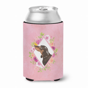 Dachshund - Black and Tan - Pink Flowers Can Hugger