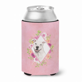 Pit Bull Terrier - White - Pink Flowers Can Hugger