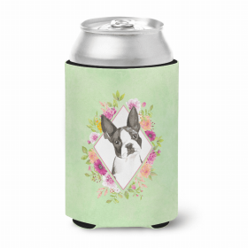Boston Terrier Green Flowers Can Hugger