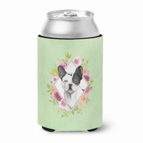 French Bulldog - Black and White - Green Flowers Can Hugger