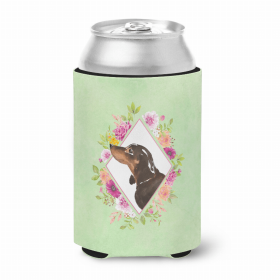 Dachshund - Black and Tan - Green Flowers Can Hugger