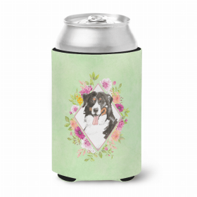 Bernese Mountain Dog 3 Green Flowers Can Hugger
