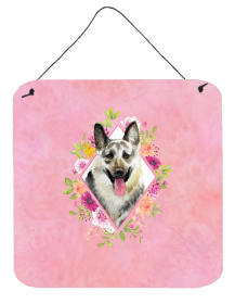 Eastern German Shepherd Flowers Design Wall or Door Hanging Prints