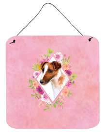 Jack Russell Terrier Flowers Design Wall or Door Hanging Prints
