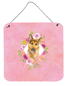 German Shepherd #2 Flowers Design Wall or Door Hanging Prints