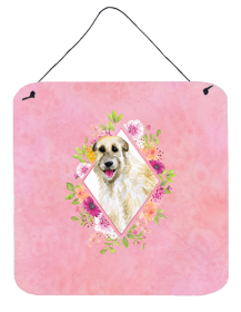 Irish Wolfhound Flowers Design Wall or Door Hanging Prints