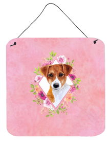 Jack Russell Terrier #21 Flowers Design Wall or Door Hanging Prints