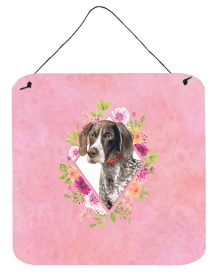 German Shorthaired Pointer Flowers Design Wall or Door Hanging Prints