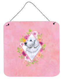 Great Pyrenees Flowers Design Wall or Door Hanging Prints