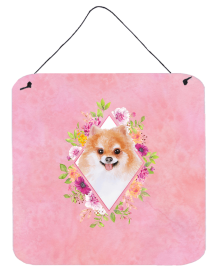 Pomeranian #1 Flowers Design Wall or Door Hanging Prints