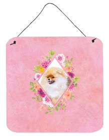 Pomeranian #2 Flowers Design Wall or Door Hanging Prints