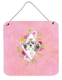 Shih Tzu - Puppy - Flowers Design Wall or Door Hanging Prints