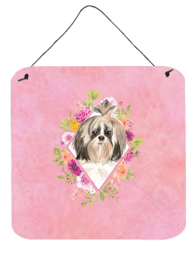 Shih Tzu 1 Flowers Design Wall or Door Hanging Prints
